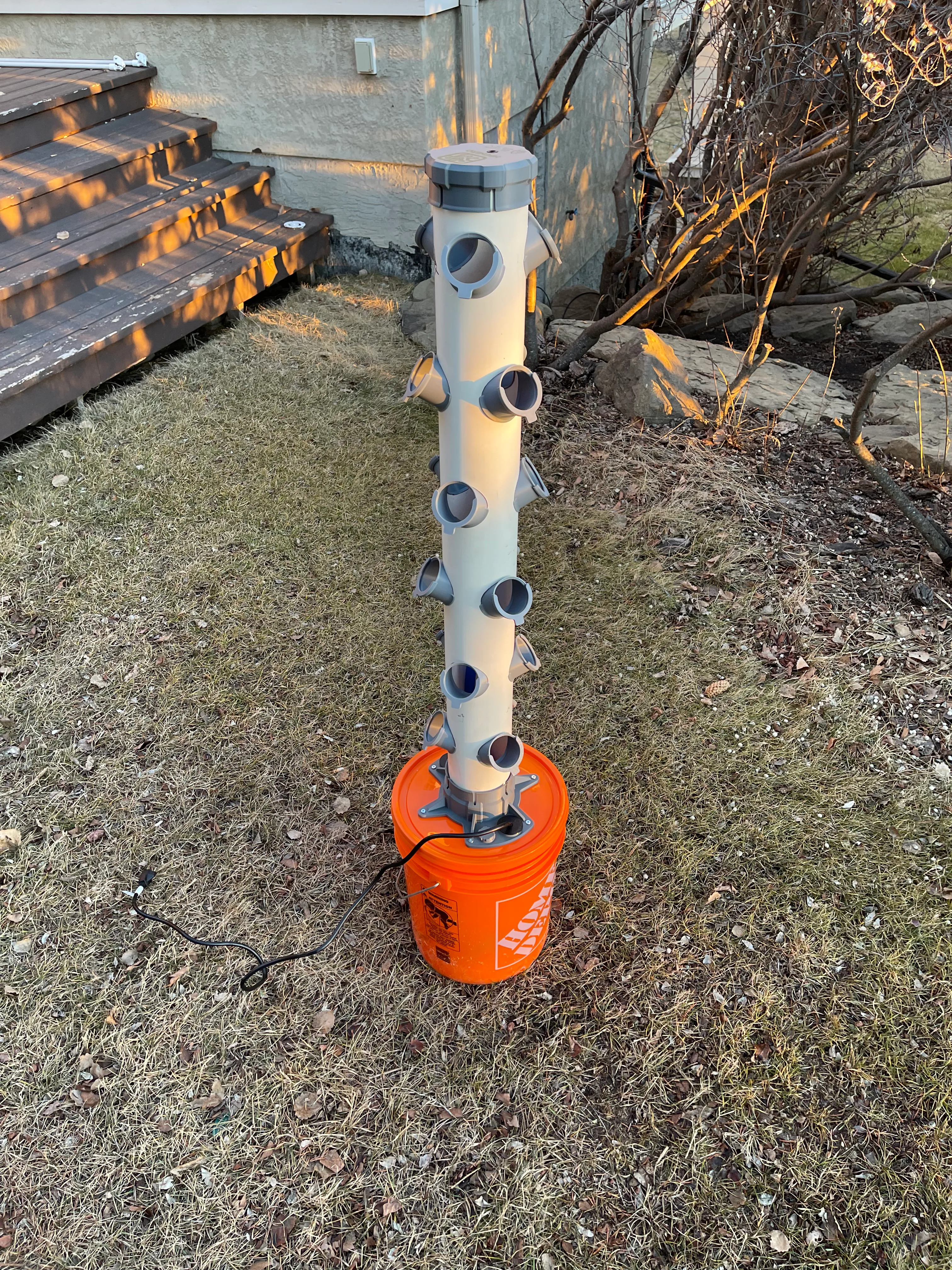 Assembled HydroSnap DIY grow tower kit, ready for plants and sunshine!