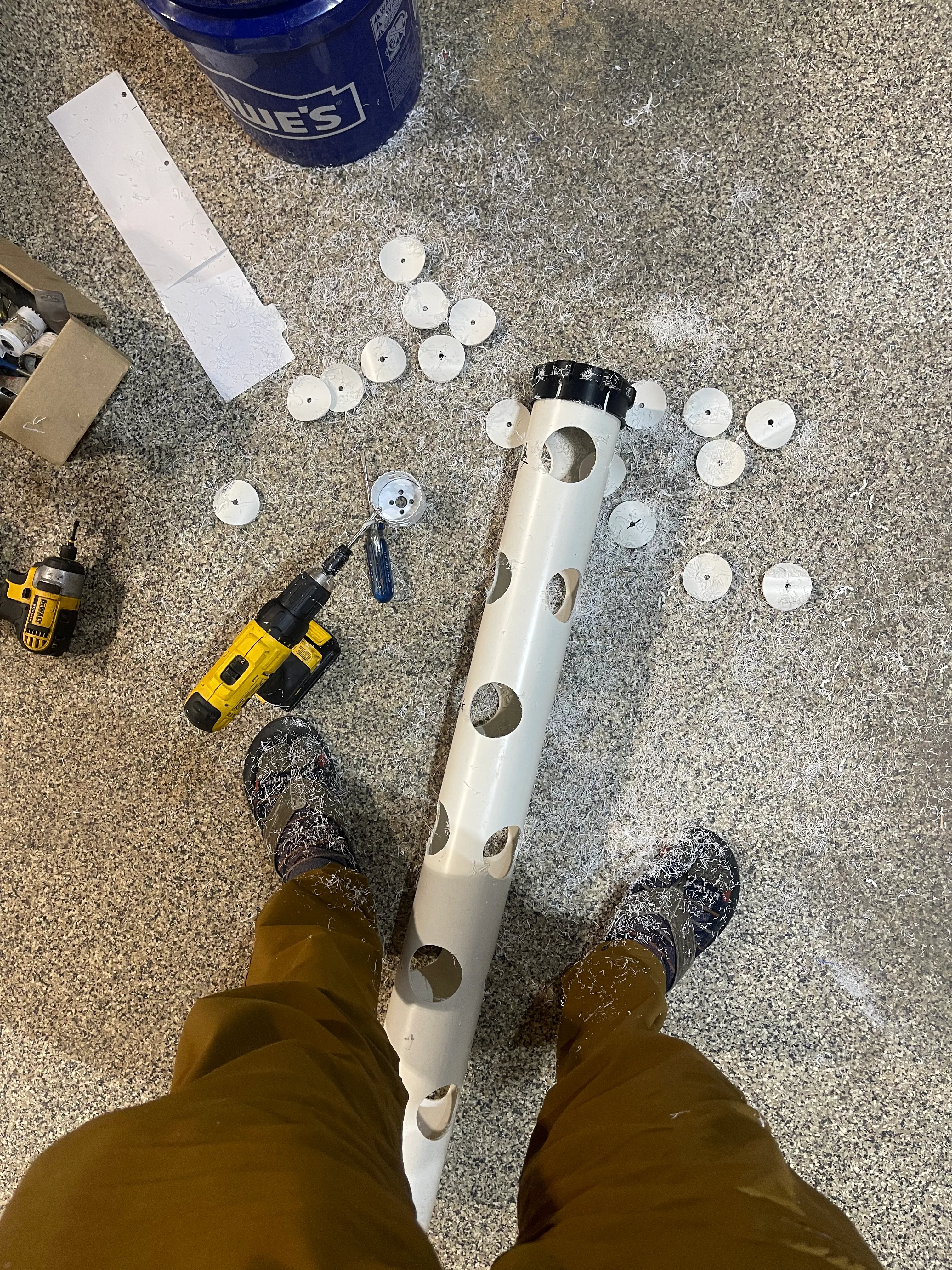 4" PVC pipe with drilled holes for Hydrosnap Inserts